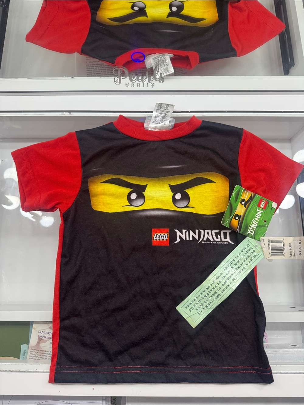 Lego Ninjago Black & Red Kids Tee with Yellow Graphic